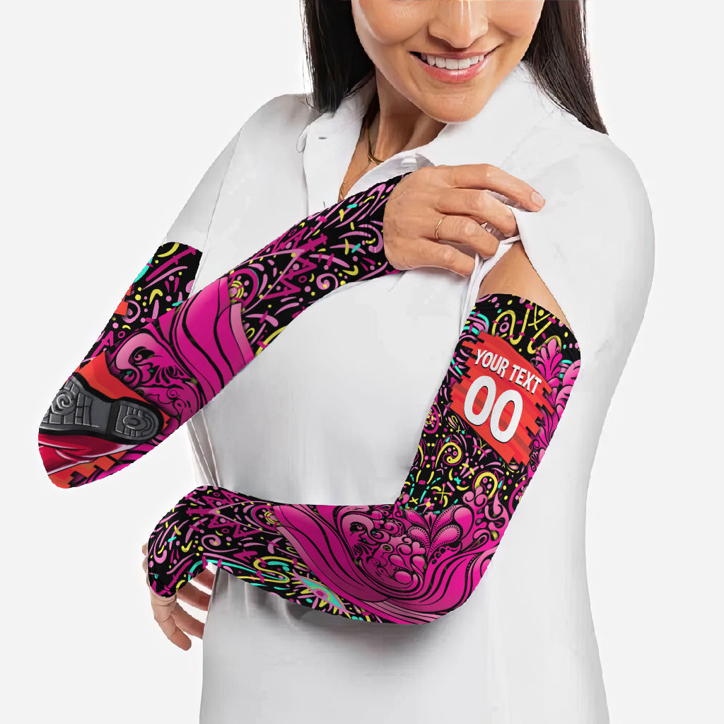 Personalized Sydney Sixers Cricket Arm Sleeves Hippie Psychedelic Pattern Vibrant Mandala Art Style
