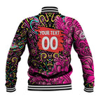 Personalized Sydney Sixers Cricket Baseball Jacket Hippie Psychedelic Pattern Vibrant Mandala Art Style