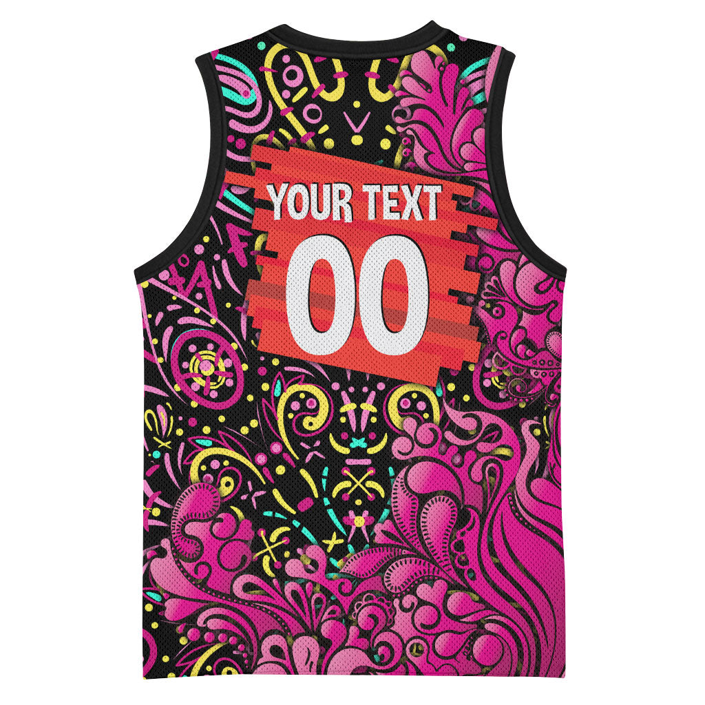 Personalized Sydney Sixers Cricket Basketball Jersey Hippie Psychedelic Pattern Vibrant Mandala Art Style