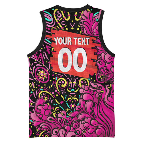 Personalized Sydney Sixers Cricket Basketball Jersey Hippie Psychedelic Pattern Vibrant Mandala Art Style