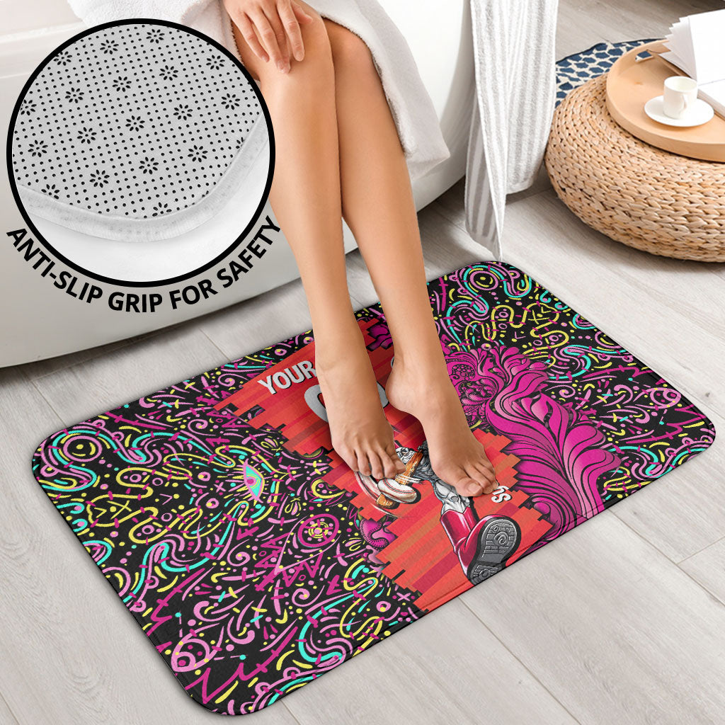 Personalized Sydney Sixers Cricket Bathroom Set Hippie Psychedelic Pattern Vibrant Mandala Art Style