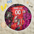 Personalized Sydney Sixers Cricket Beach Blanket Hippie Psychedelic Pattern Vibrant Mandala Art Style