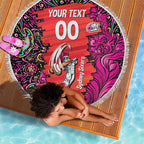 Personalized Sydney Sixers Cricket Beach Blanket Hippie Psychedelic Pattern Vibrant Mandala Art Style