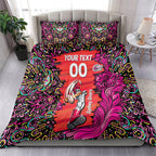 Personalized Sydney Sixers Cricket Bedding Set Hippie Psychedelic Pattern Vibrant Mandala Art Style