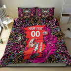 Personalized Sydney Sixers Cricket Bedding Set Hippie Psychedelic Pattern Vibrant Mandala Art Style
