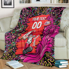 Personalized Sydney Sixers Cricket Blanket Hippie Psychedelic Pattern Vibrant Mandala Art Style