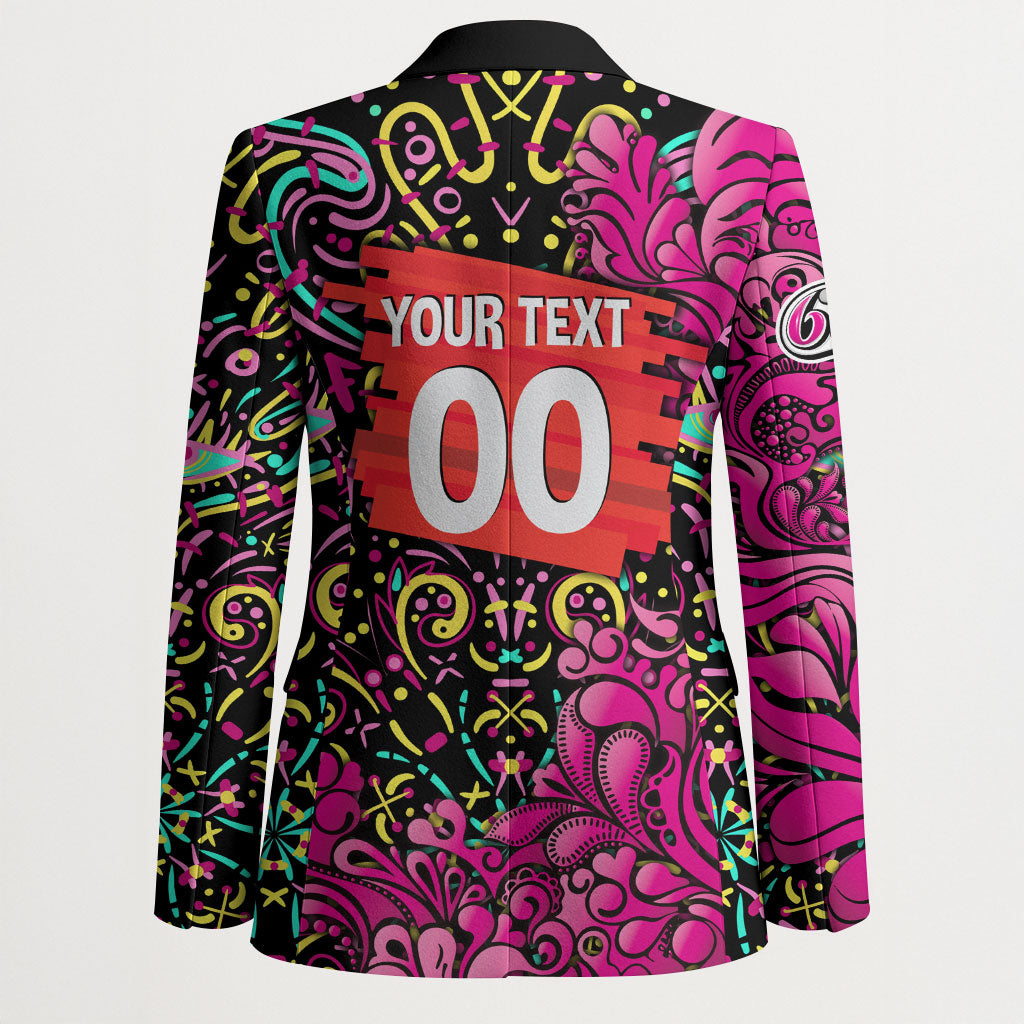 Personalized Sydney Sixers Cricket Blazer Hippie Psychedelic Pattern Vibrant Mandala Art Style