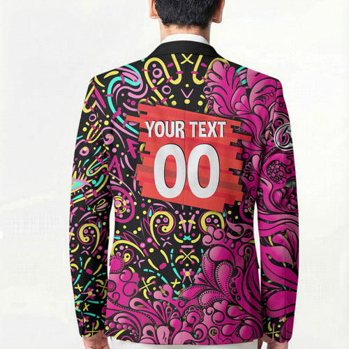 Personalized Sydney Sixers Cricket Blazer Hippie Psychedelic Pattern Vibrant Mandala Art Style