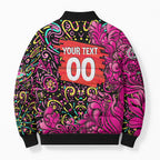 Personalized Sydney Sixers Cricket Bomber Puffer Jacket Hippie Psychedelic Pattern Vibrant Mandala Art Style
