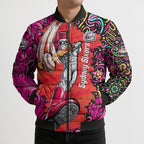 Personalized Sydney Sixers Cricket Bomber Puffer Jacket Hippie Psychedelic Pattern Vibrant Mandala Art Style