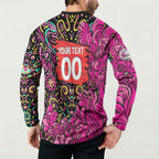 Personalized Sydney Sixers Cricket Button Sweatshirt Hippie Psychedelic Pattern Vibrant Mandala Art Style