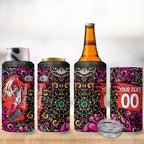 Personalized Sydney Sixers Cricket 4 in 1 Can Cooler Tumbler Hippie Psychedelic Pattern Vibrant Mandala Art Style