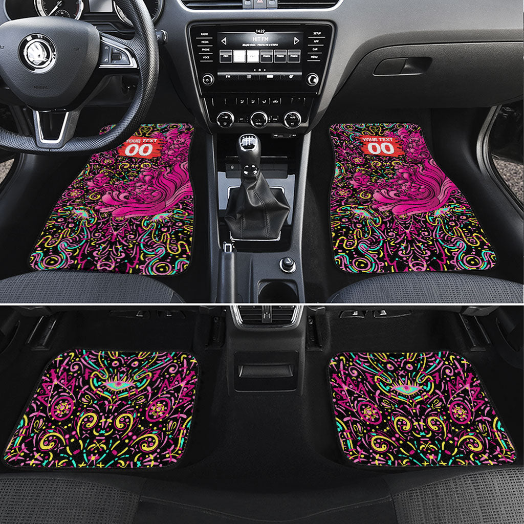 Personalized Sydney Sixers Cricket Car Mats Hippie Psychedelic Pattern Vibrant Mandala Art Style