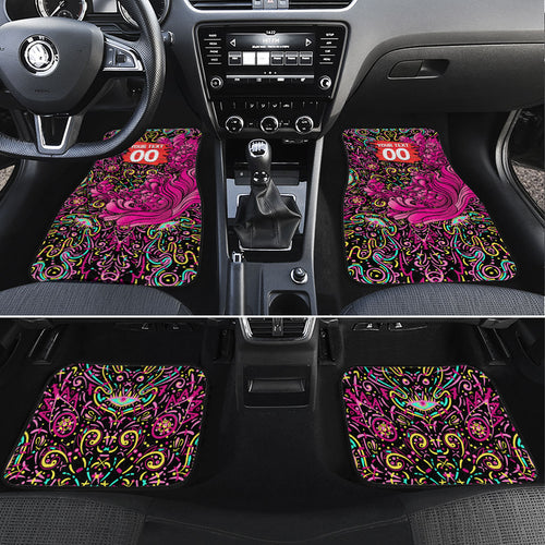 Personalized Sydney Sixers Cricket Car Mats Hippie Psychedelic Pattern Vibrant Mandala Art Style
