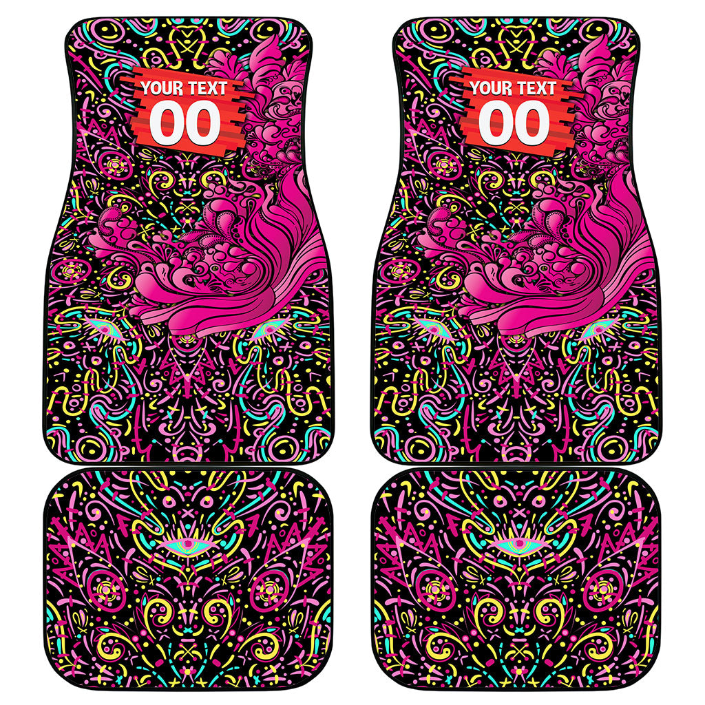 Personalized Sydney Sixers Cricket Car Mats Hippie Psychedelic Pattern Vibrant Mandala Art Style