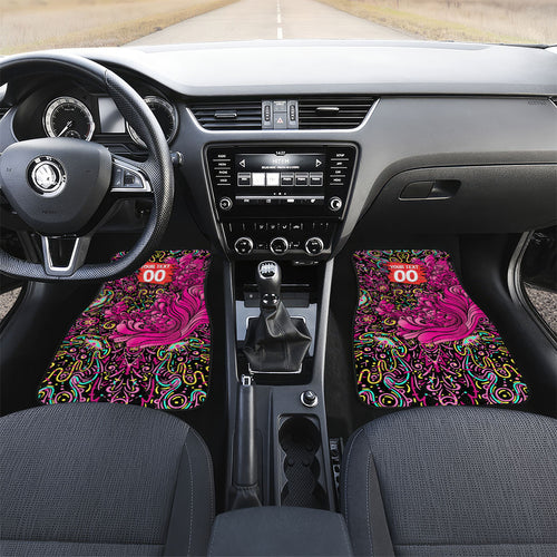 Personalized Sydney Sixers Cricket Car Mats Hippie Psychedelic Pattern Vibrant Mandala Art Style