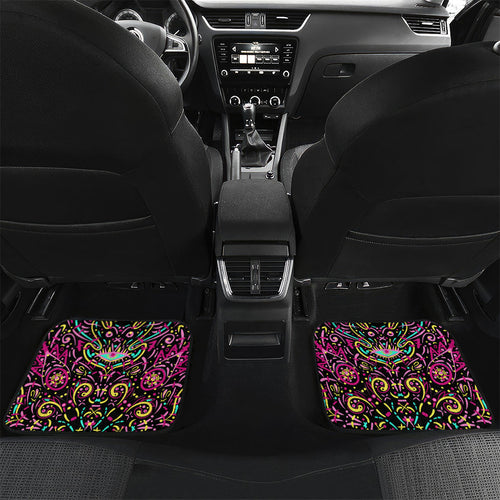 Personalized Sydney Sixers Cricket Car Mats Hippie Psychedelic Pattern Vibrant Mandala Art Style