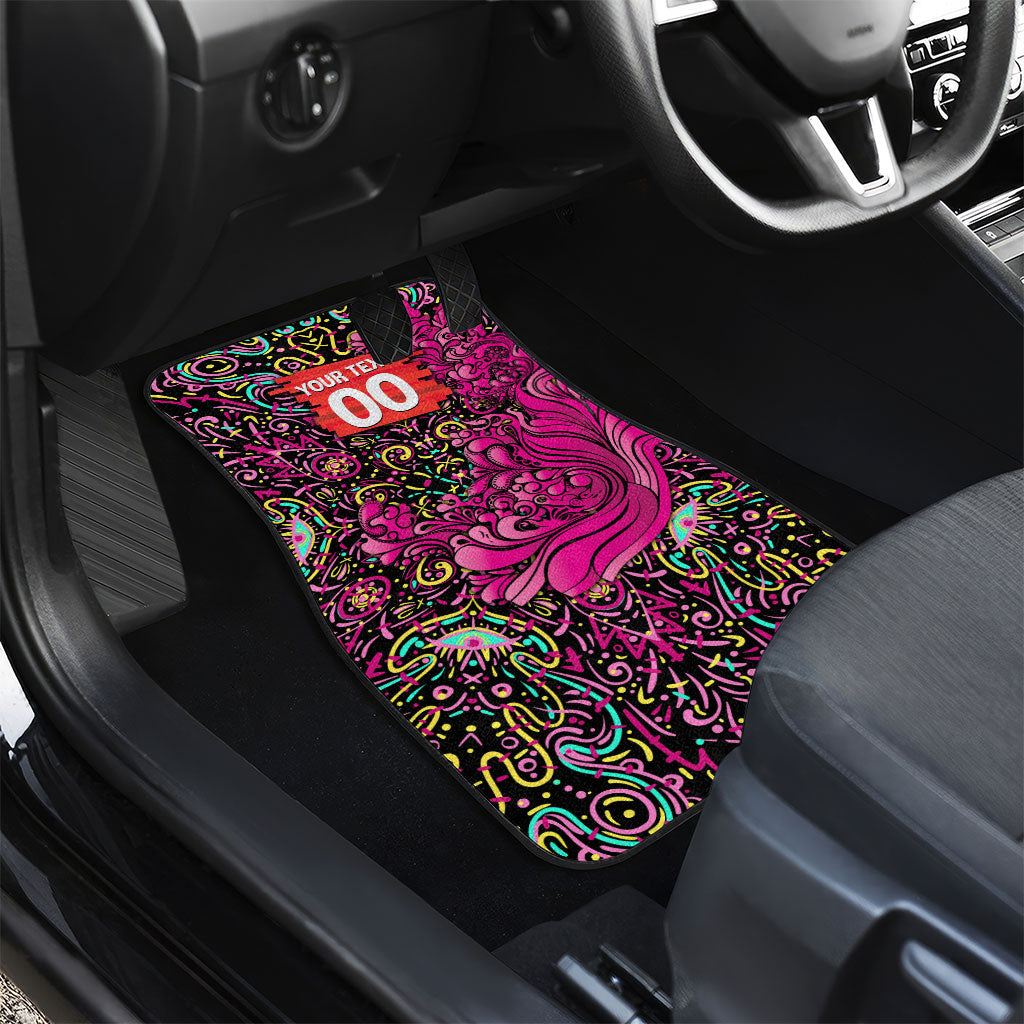 Personalized Sydney Sixers Cricket Car Mats Hippie Psychedelic Pattern Vibrant Mandala Art Style