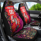 Personalized Sydney Sixers Cricket Car Seat Cover Hippie Psychedelic Pattern Vibrant Mandala Art Style