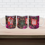 Personalized Sydney Sixers Cricket Ceramic Mug Hippie Psychedelic Pattern Vibrant Mandala Art Style