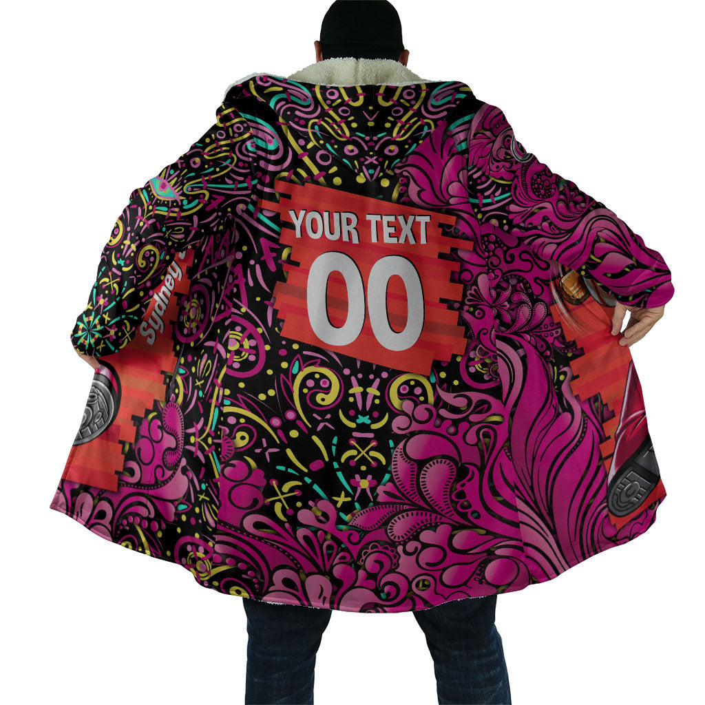 Personalized Sydney Sixers Cricket Cloak Hippie Psychedelic Pattern Vibrant Mandala Art Style