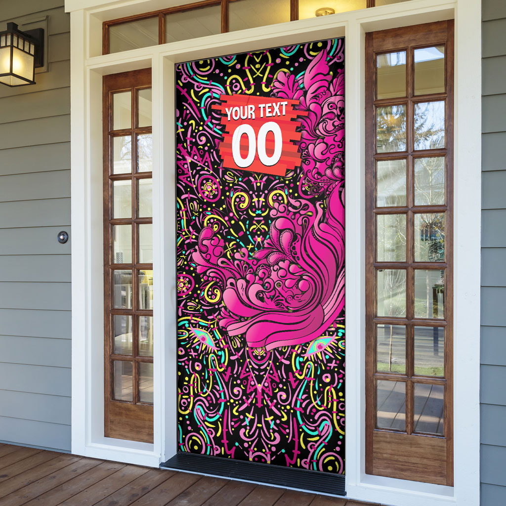 Personalized Sydney Sixers Cricket Door Cover Hippie Psychedelic Pattern Vibrant Mandala Art Style
