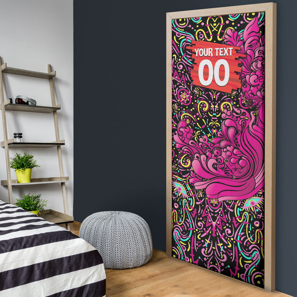 Personalized Sydney Sixers Cricket Door Cover Hippie Psychedelic Pattern Vibrant Mandala Art Style