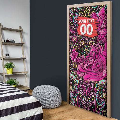 Personalized Sydney Sixers Cricket Door Cover Hippie Psychedelic Pattern Vibrant Mandala Art Style