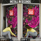 Personalized Sydney Sixers Cricket Door Cover Hippie Psychedelic Pattern Vibrant Mandala Art Style