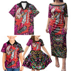 Personalized Sydney Sixers Cricket Family Matching Puletasi and Hawaiian Shirt Hippie Psychedelic Pattern Vibrant Mandala Art Style