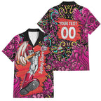 Personalized Sydney Sixers Cricket Family Matching Puletasi and Hawaiian Shirt Hippie Psychedelic Pattern Vibrant Mandala Art Style