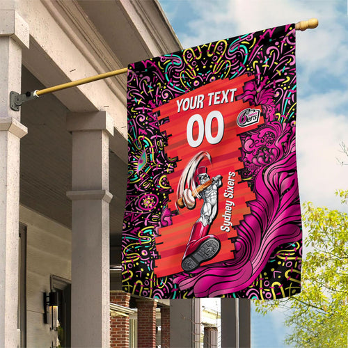 Personalized Sydney Sixers Cricket Garden Flag Hippie Psychedelic Pattern Vibrant Mandala Art Style