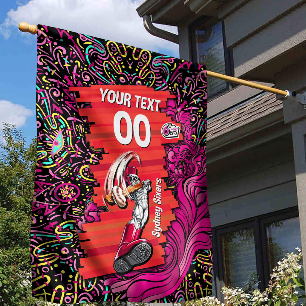 Personalized Sydney Sixers Cricket Garden Flag Hippie Psychedelic Pattern Vibrant Mandala Art Style