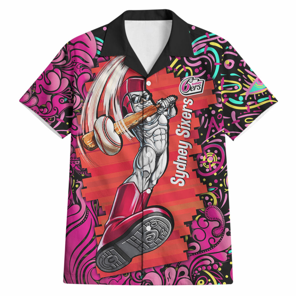Personalized Sydney Sixers Cricket Hawaiian Shirt Hippie Psychedelic Pattern Vibrant Mandala Art Style