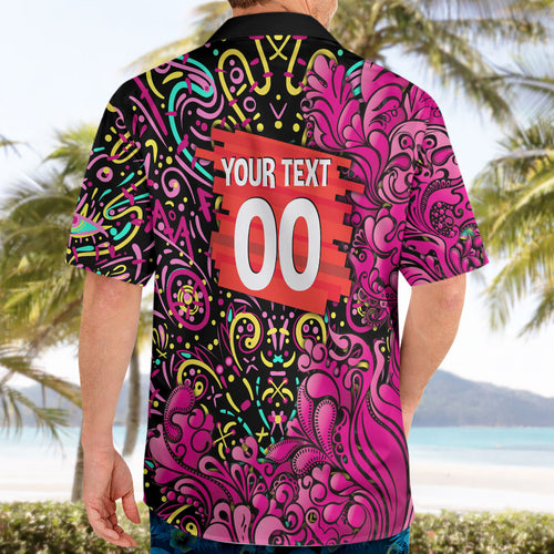 Personalized Sydney Sixers Cricket Hawaiian Shirt Hippie Psychedelic Pattern Vibrant Mandala Art Style