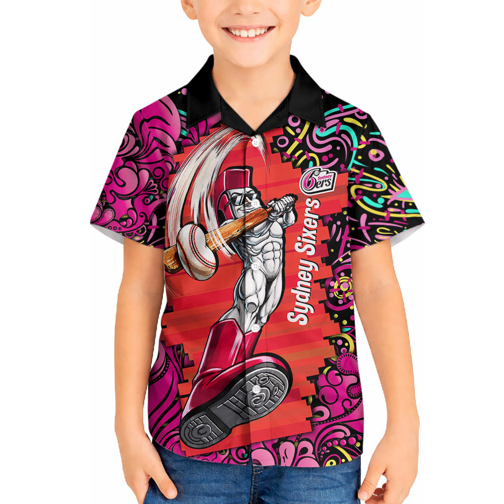 Personalized Sydney Sixers Cricket Hawaiian Shirt Hippie Psychedelic Pattern Vibrant Mandala Art Style
