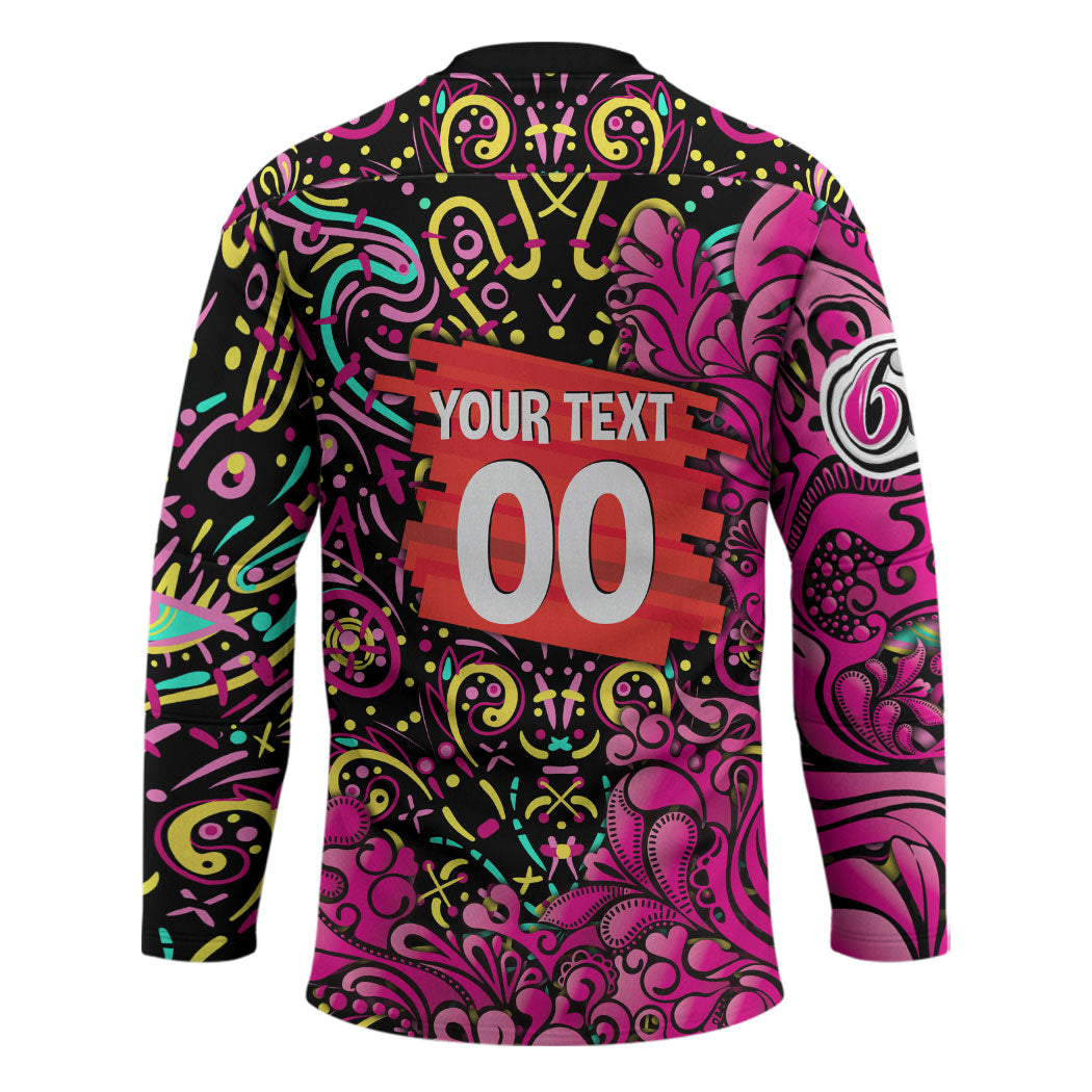 Personalized Sydney Sixers Cricket Hockey Jersey Hippie Psychedelic Pattern Vibrant Mandala Art Style