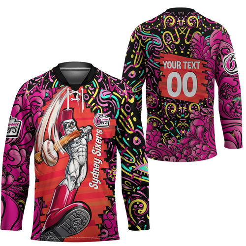 Personalized Sydney Sixers Cricket Hockey Jersey Hippie Psychedelic Pattern Vibrant Mandala Art Style