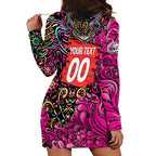 Personalized Sydney Sixers Cricket Hoodie Dress Hippie Psychedelic Pattern Vibrant Mandala Art Style