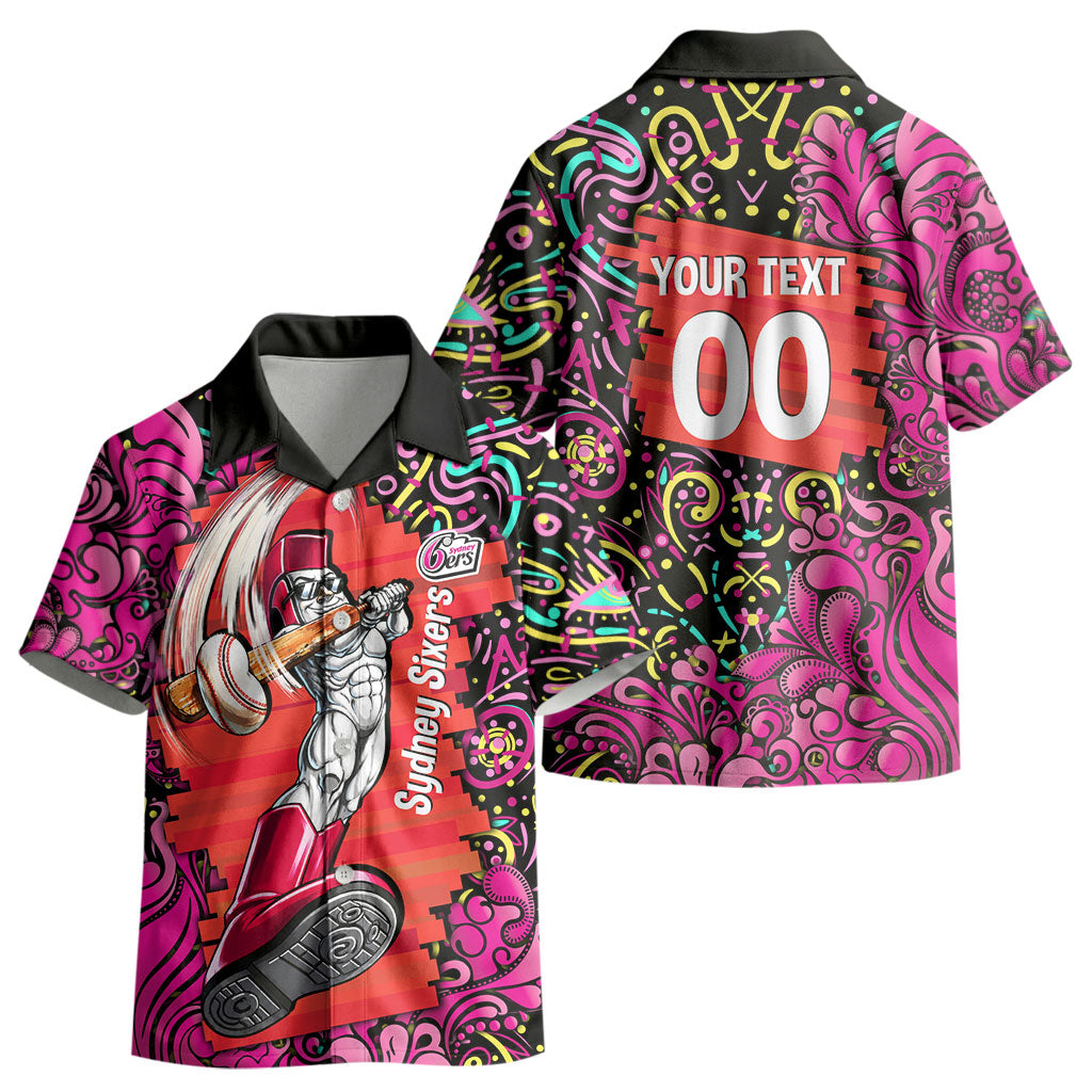 Personalized Sydney Sixers Cricket Kid Hawaiian Shirt Hippie Psychedelic Pattern Vibrant Mandala Art Style