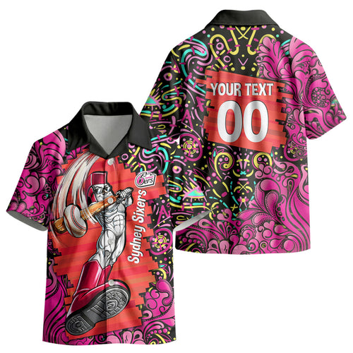 Personalized Sydney Sixers Cricket Kid Hawaiian Shirt Hippie Psychedelic Pattern Vibrant Mandala Art Style