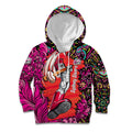 Personalized Sydney Sixers Cricket Kid Hoodie Hippie Psychedelic Pattern Vibrant Mandala Art Style