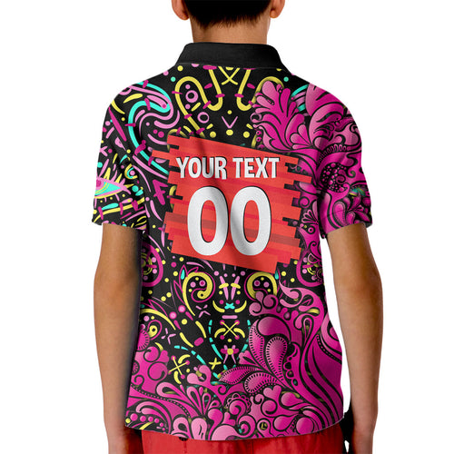 Personalized Sydney Sixers Cricket Kid Polo Shirt Hippie Psychedelic Pattern Vibrant Mandala Art Style