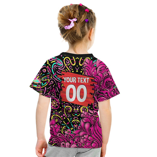 Personalized Sydney Sixers Cricket Kid T Shirt Hippie Psychedelic Pattern Vibrant Mandala Art Style