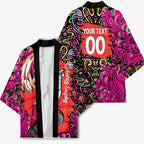 Personalized Sydney Sixers Cricket Kimono Hippie Psychedelic Pattern Vibrant Mandala Art Style