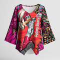 Personalized Sydney Sixers Cricket Kimono Sleeve Blouse Hippie Psychedelic Pattern Vibrant Mandala Art Style