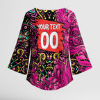 Personalized Sydney Sixers Cricket Kimono Sleeve Blouse Hippie Psychedelic Pattern Vibrant Mandala Art Style