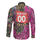 Personalized Sydney Sixers Cricket Long Sleeve Button Shirt Hippie Psychedelic Pattern Vibrant Mandala Art Style