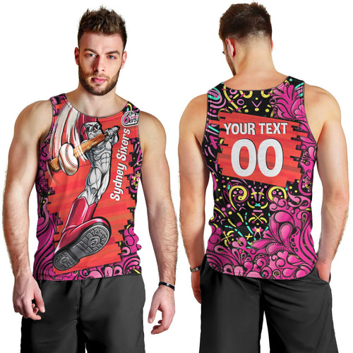 Personalized Sydney Sixers Cricket Men Tank Top Hippie Psychedelic Pattern Vibrant Mandala Art Style