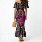 Personalized Sydney Sixers Cricket Mermaid Dress Hippie Psychedelic Pattern Vibrant Mandala Art Style